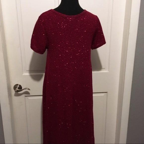 LuLaRoe Elegant Carly, red with sequins, size XS - Picture 3 of 7